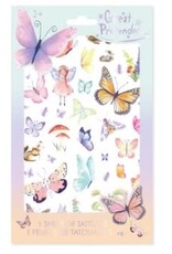 Great Pretenders Float Like A Butterfly Tattoos, 1 Sheet