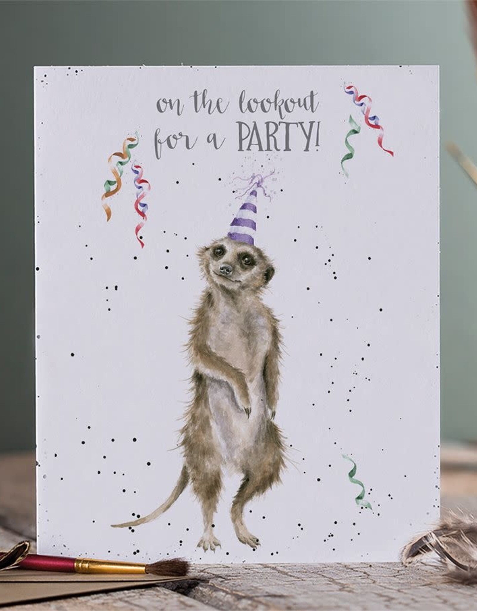 Wrendale Design CARD-LOOKOUT FOR A PARTY SINGLE GREETED
