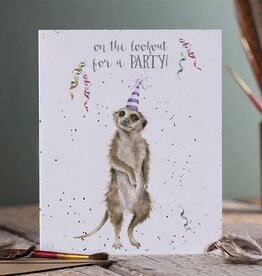 Wrendale Design CARD-LOOKOUT FOR A PARTY SINGLE GREETED