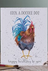Wrendale Design CARD-COCK A DOODLE DOO SINGLE GREETED