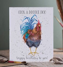 Wrendale Design CARD-COCK A DOODLE DOO SINGLE GREETED