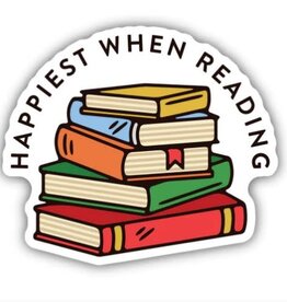 Stickers NW HAPPIEST WHEN READING BOOK STACK | STICKER