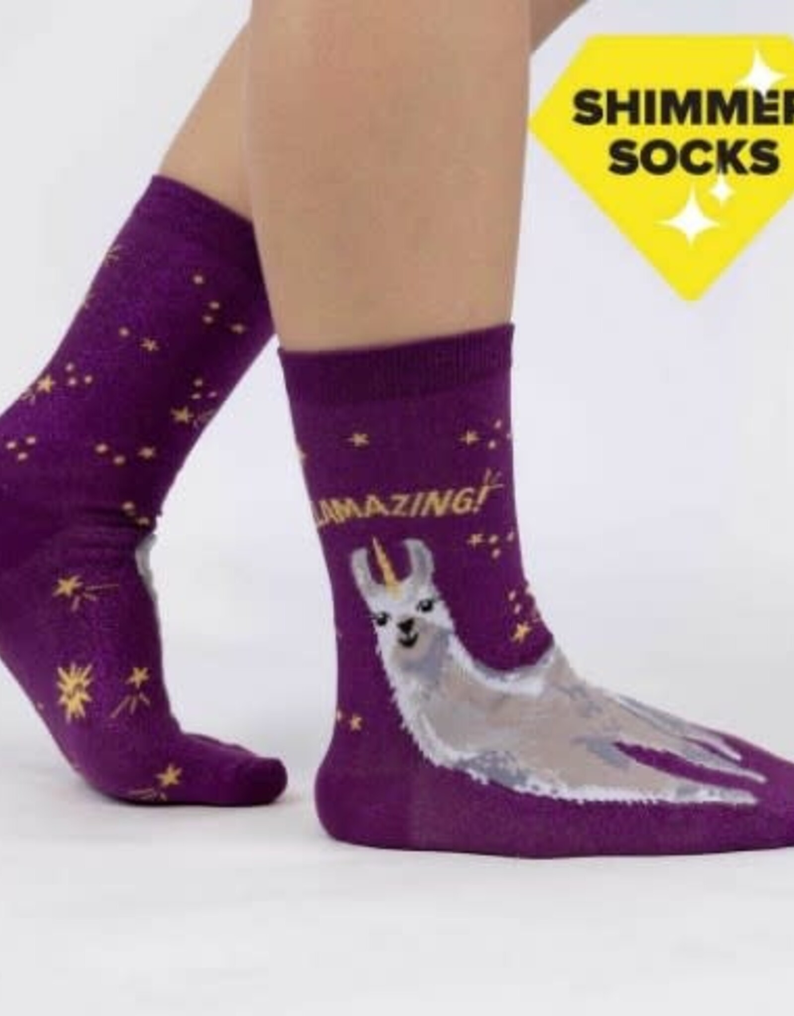 Sock It To Me WOMEN'S CREW - LLAMAZING (SHIMMER)