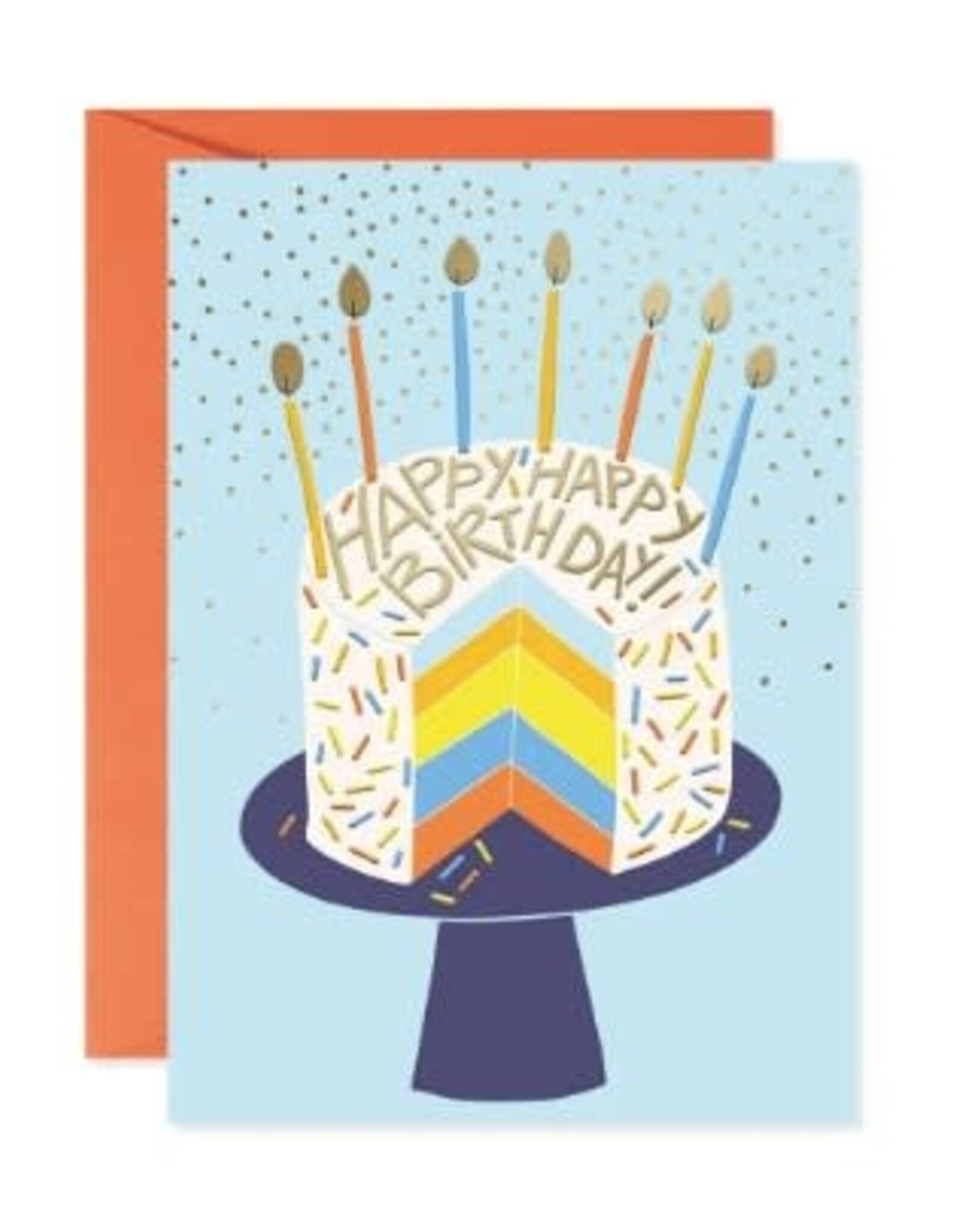 Design Design CAKE ON A STAND WITH CANDLES CARD-Birthday