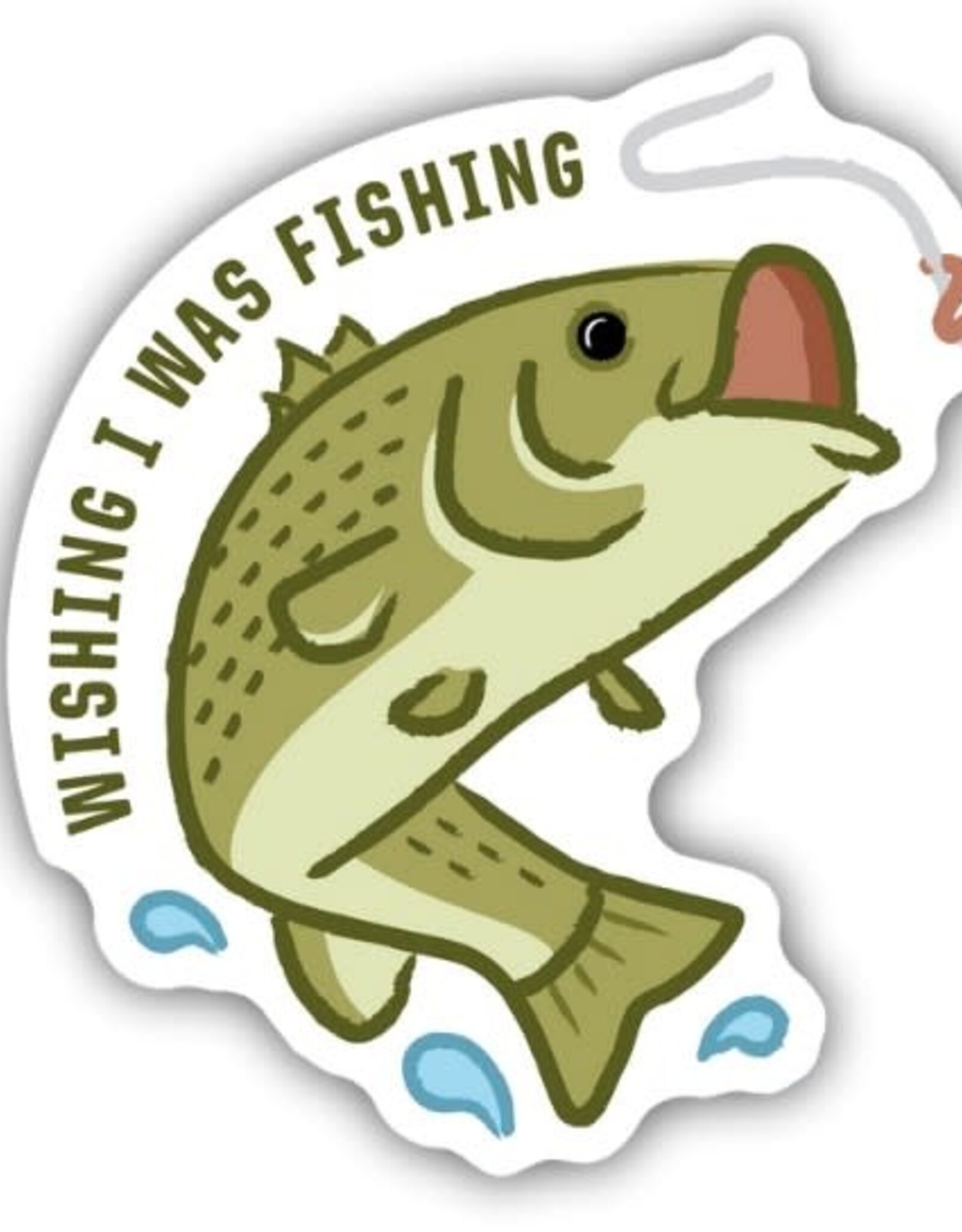 Stickers NW WISHING I WAS FISHING LARGEMOUTH BASS - STICKER
