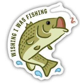 Stickers NW WISHING I WAS FISHING LARGEMOUTH BASS - STICKER