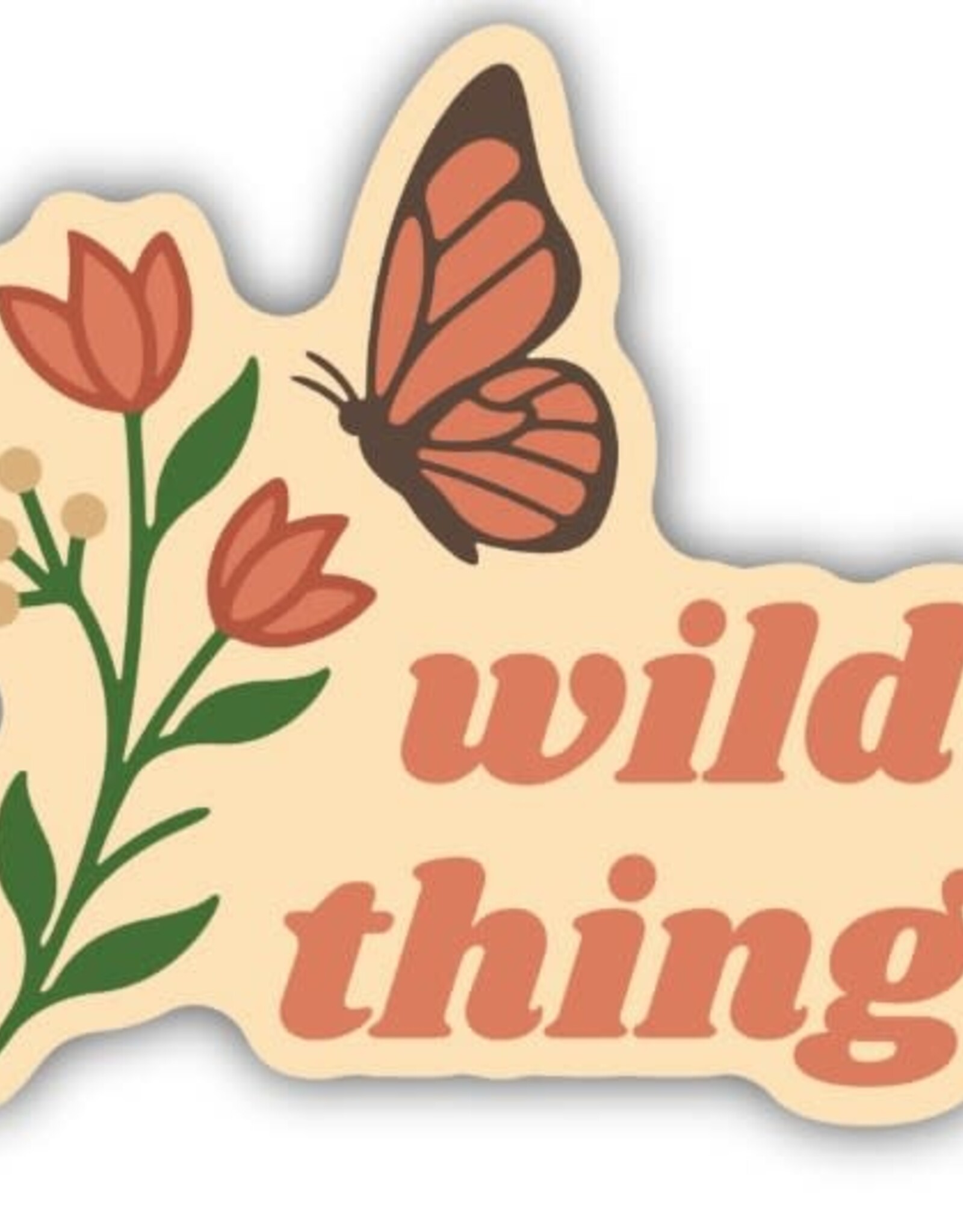 Stickers NW WILD THING FLOWER WITH BUTTERFLY  STICKER