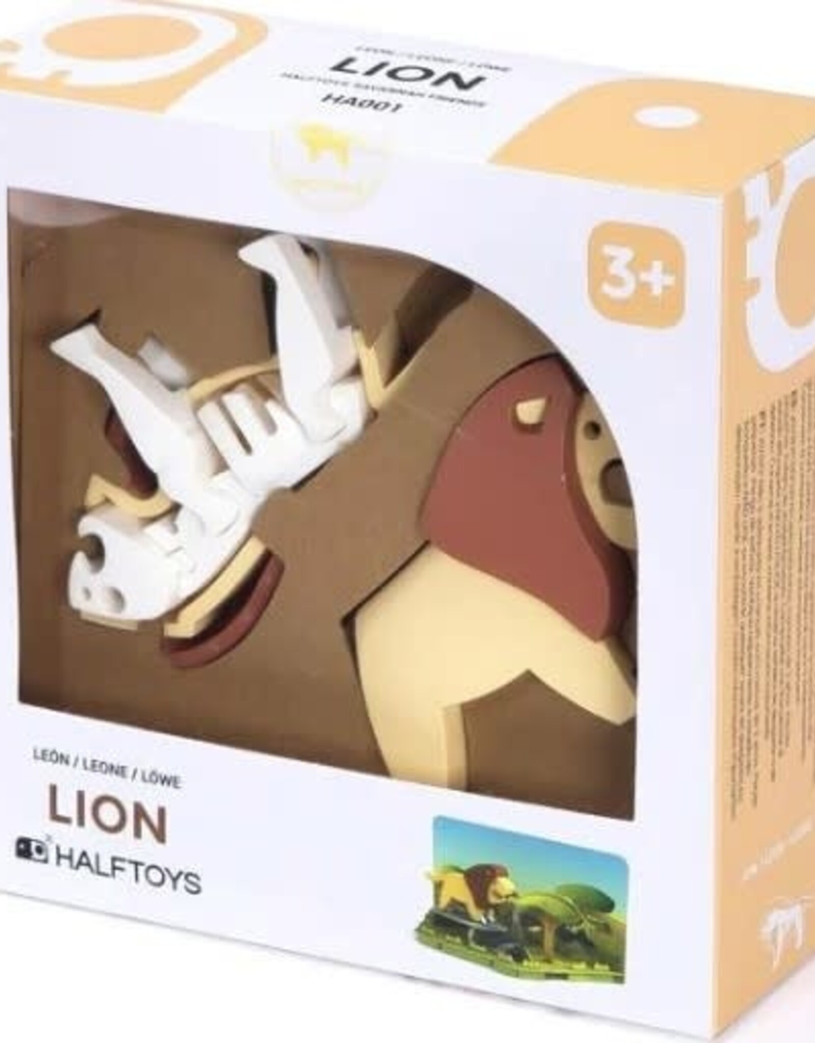 Halftoys Magnetic 3D Puzzle Diorama - Lion