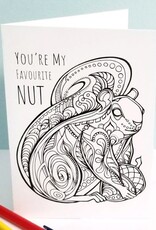 Crystal Salamon SQUIRREL Colouring Card