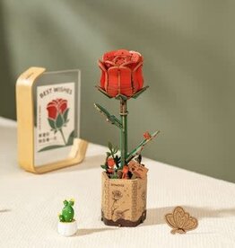 Robotime Wooden Bloom Craft - Red Rose