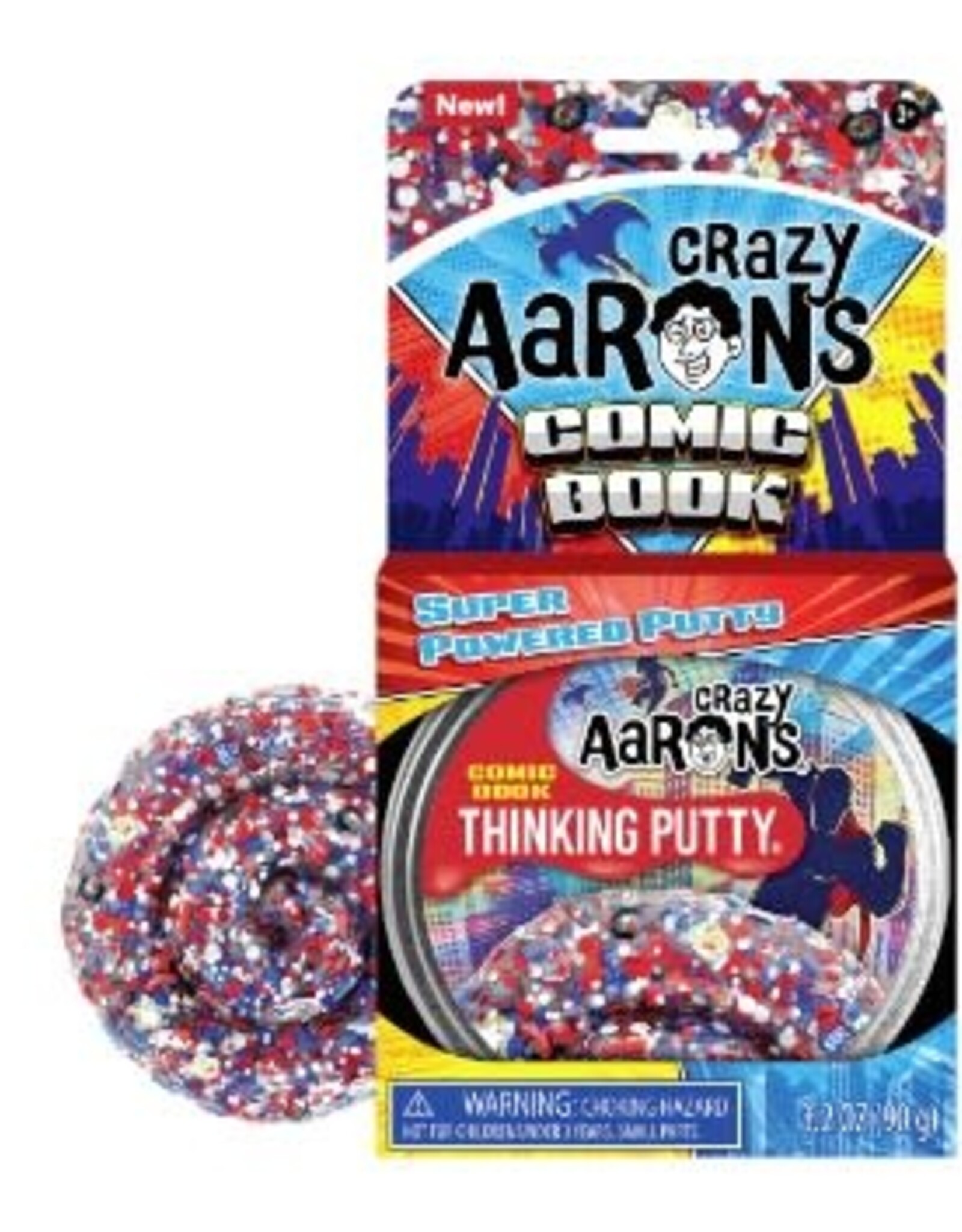 Crazy Aaron's Thinking Putty 4" Tin - Trendsetters - Comic Book Thinking Putty