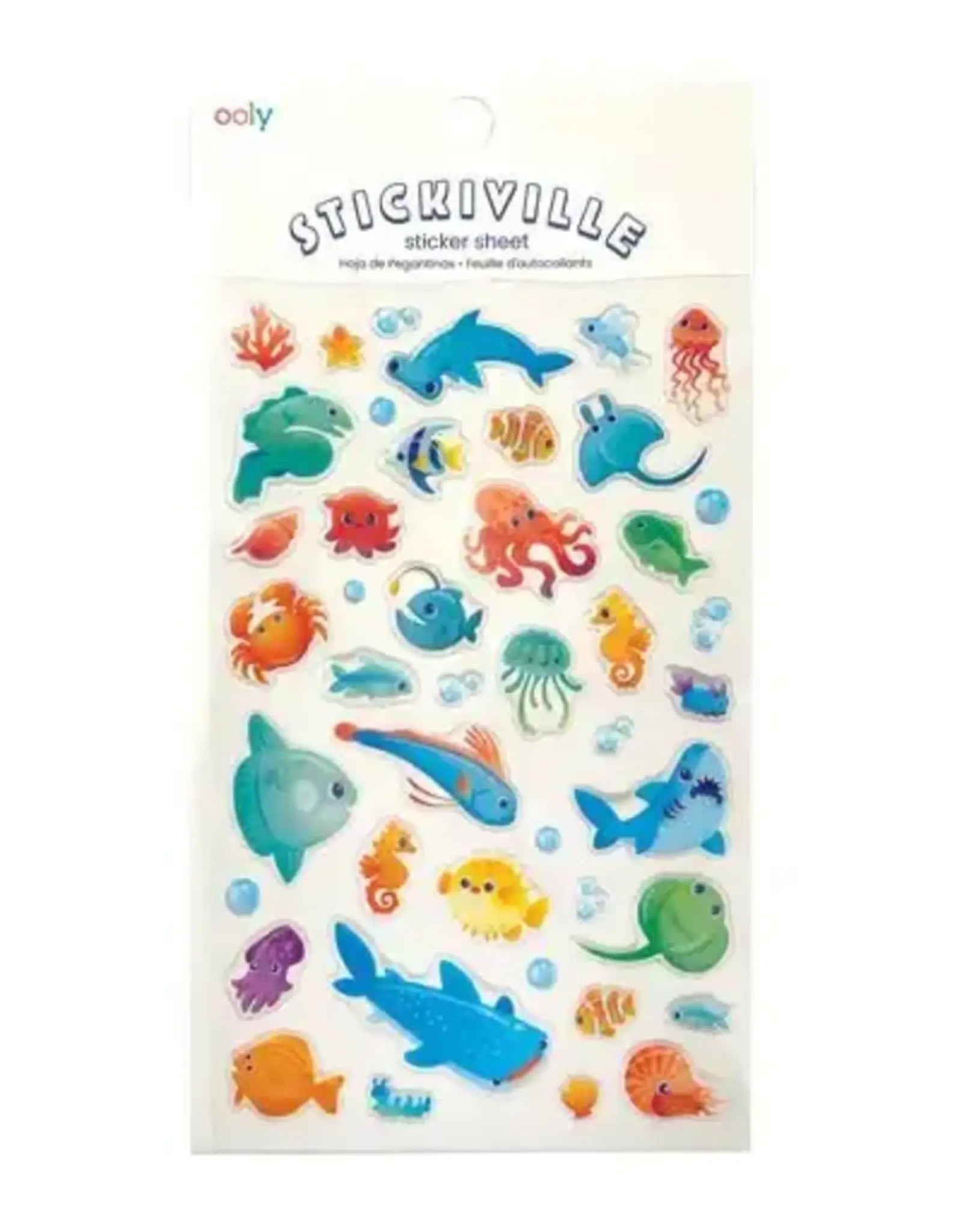 OOLY Stickiville - Standard Stickers - Blue Ocean (1 Sheet)