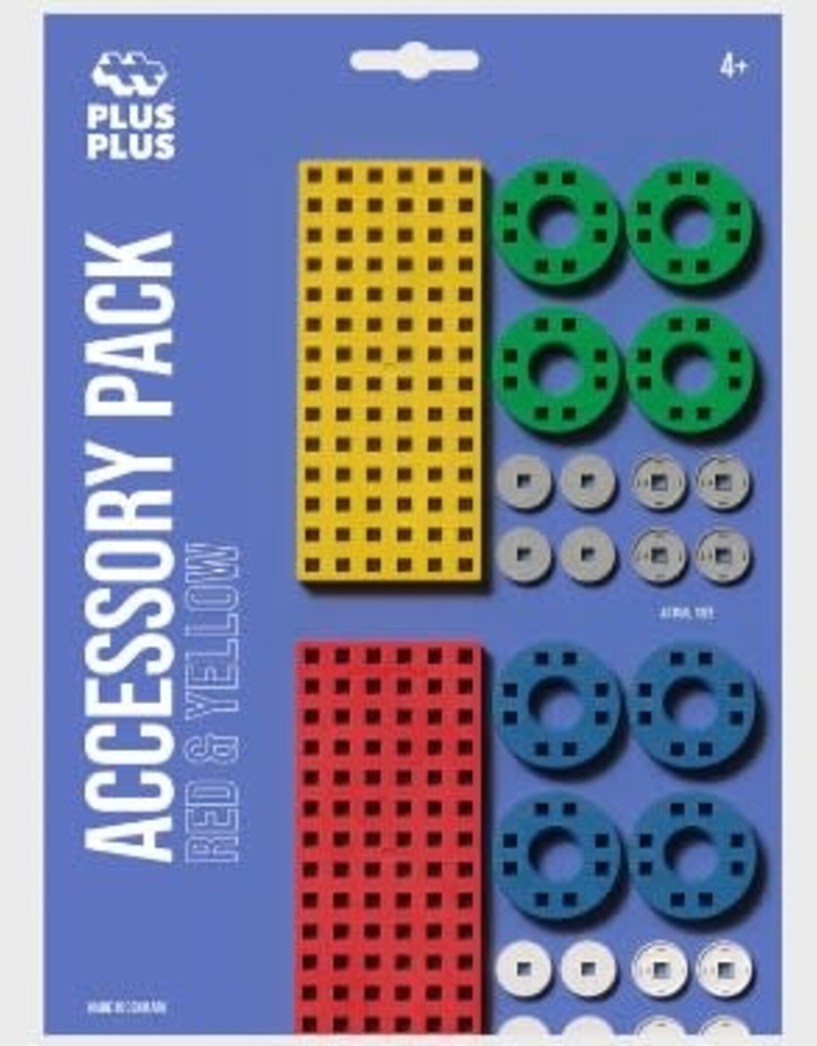 Plus Plus SMALL BASEPLATE AND WHEEL MIX - BLUE PACKAGE