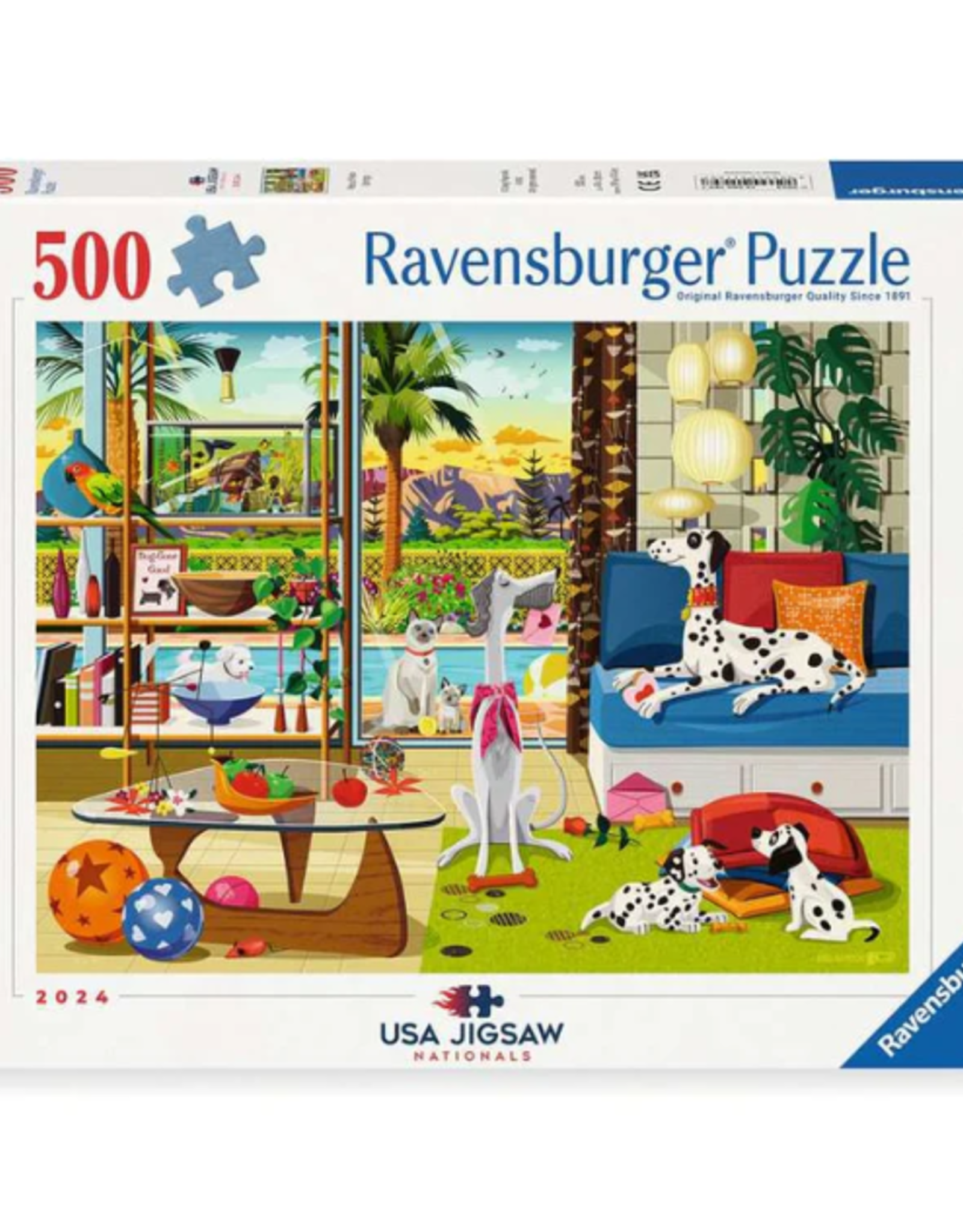 Ravensburger Pets of Palm Springs 500 Pc Puzzle (USJ)