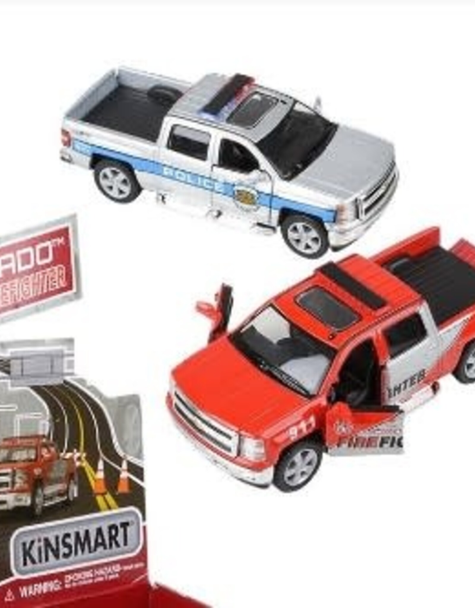 Kinsmart Pull Back 2014 CHEVROLET SILVERADO POLICE/FIRE
