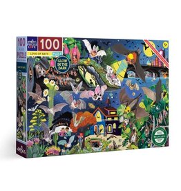 eeBoo Love of Bats 100 pc Puzzle (glow)