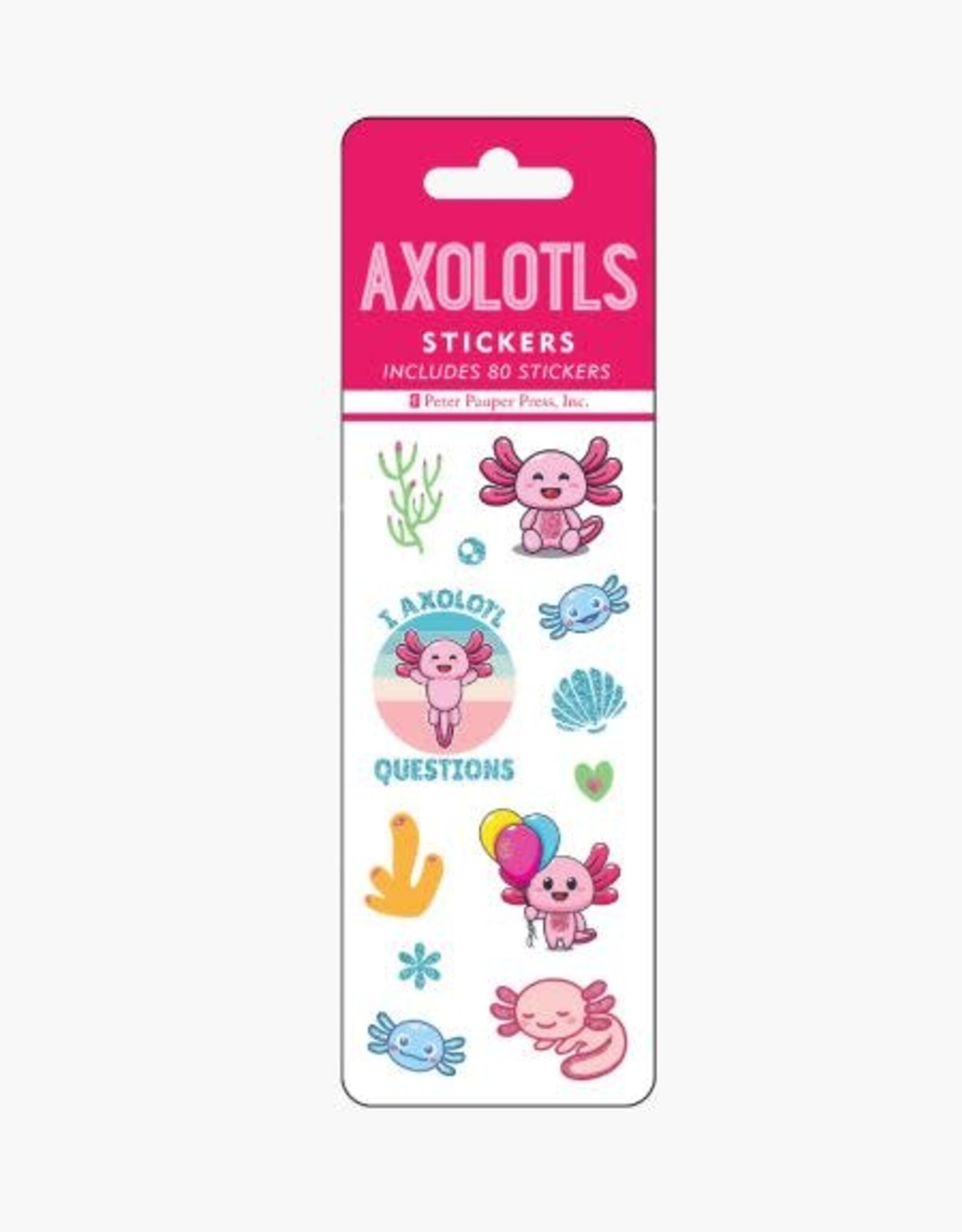 Peter Pauper Press STICKER SET AXOLOTLS