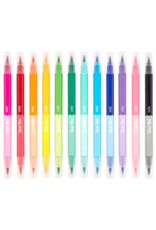 OOLY Dual Tone Double Ended Brush Marker - set of 12/24