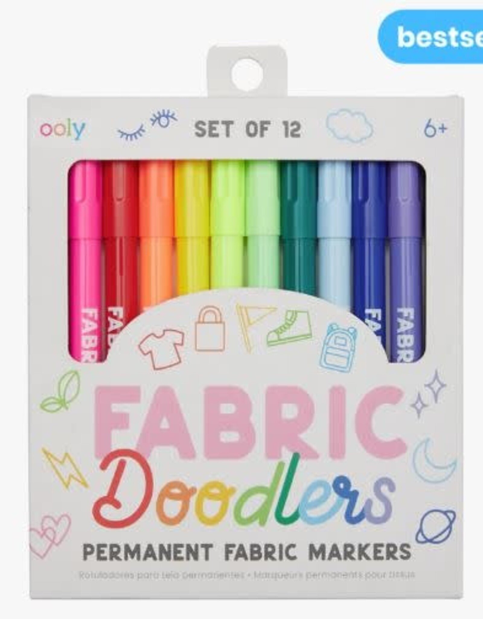 OOLY Fabric Doodlers Markers - Set of 12