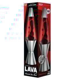 Lava Lamp 14.5" LAVA LAMP CHROME PLATED CRIMSON/BLK