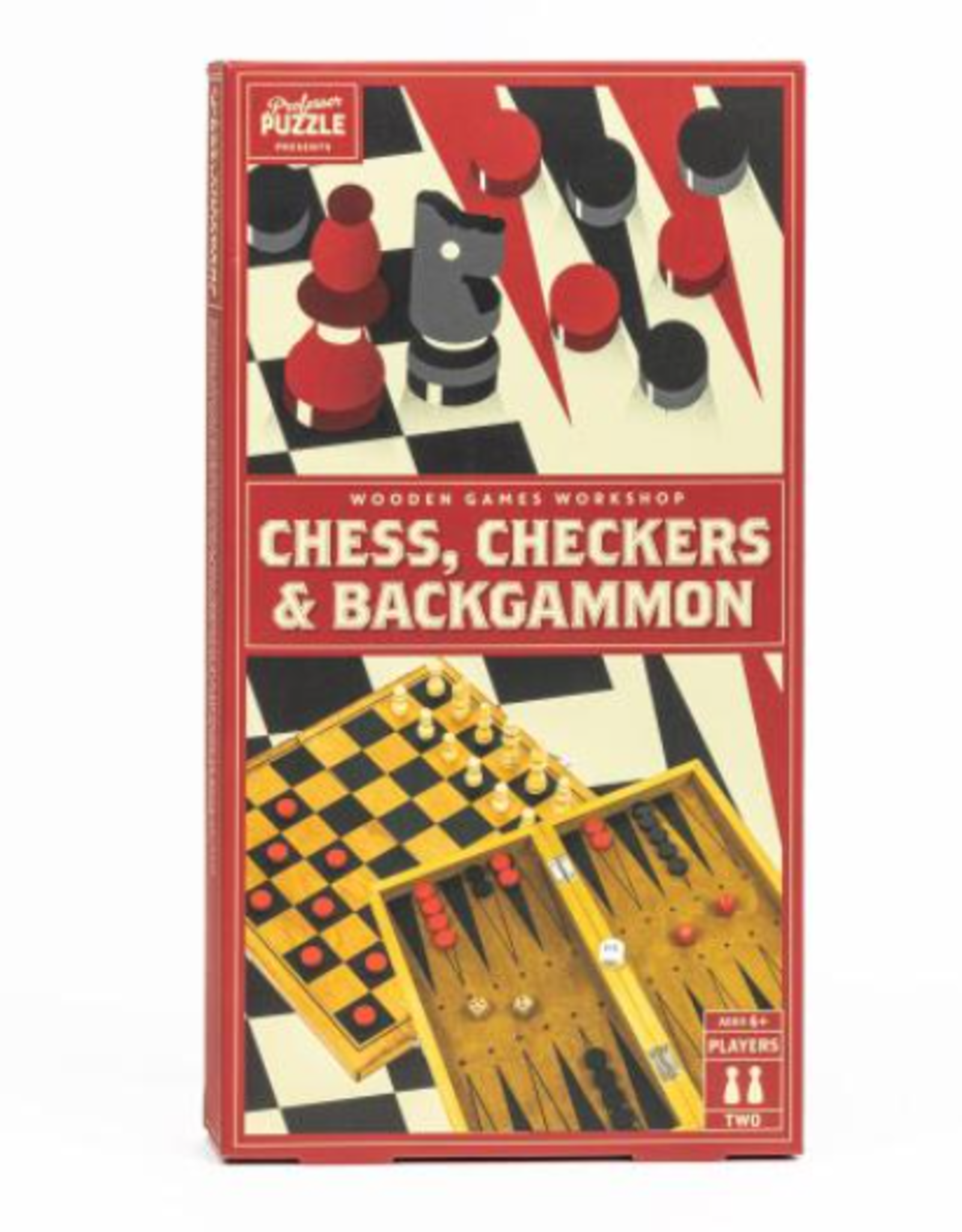 Professor Puzzle Chess, Checkers & Backgammon Games Set of 3