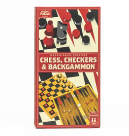 Professor Puzzle Chess, Checkers & Backgammon Games Set of 3