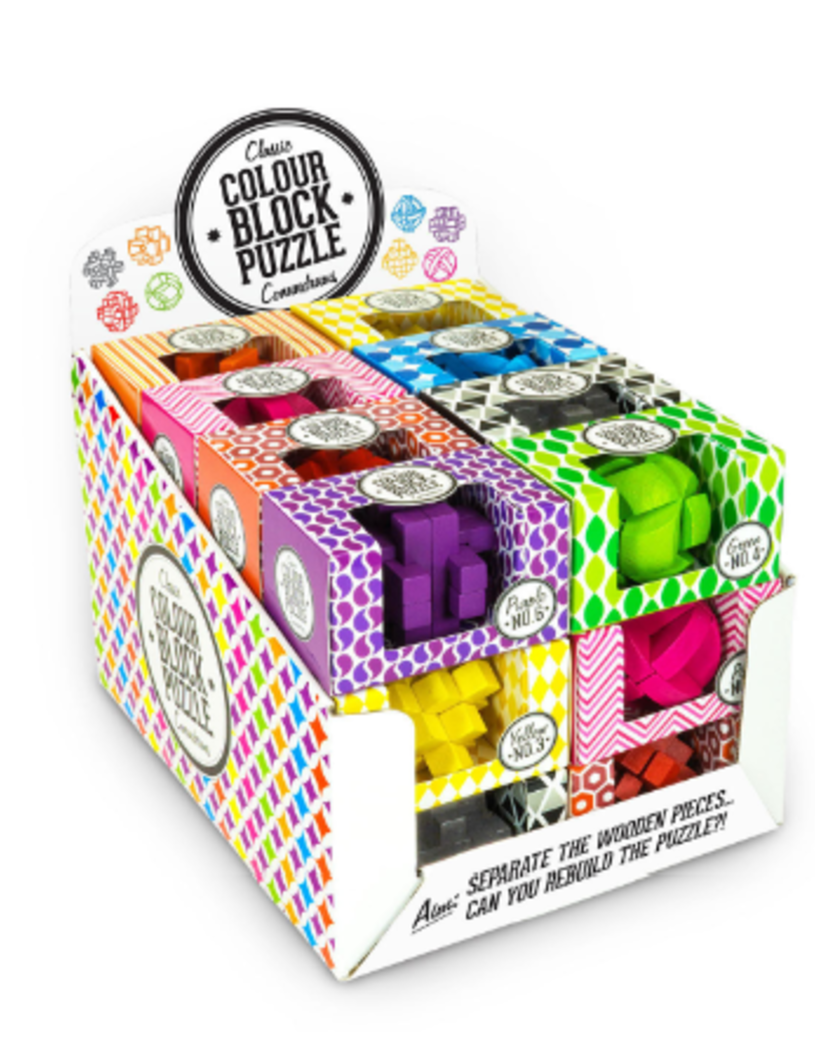 Professor Puzzle Wood Colour Block Puzzles Asst.