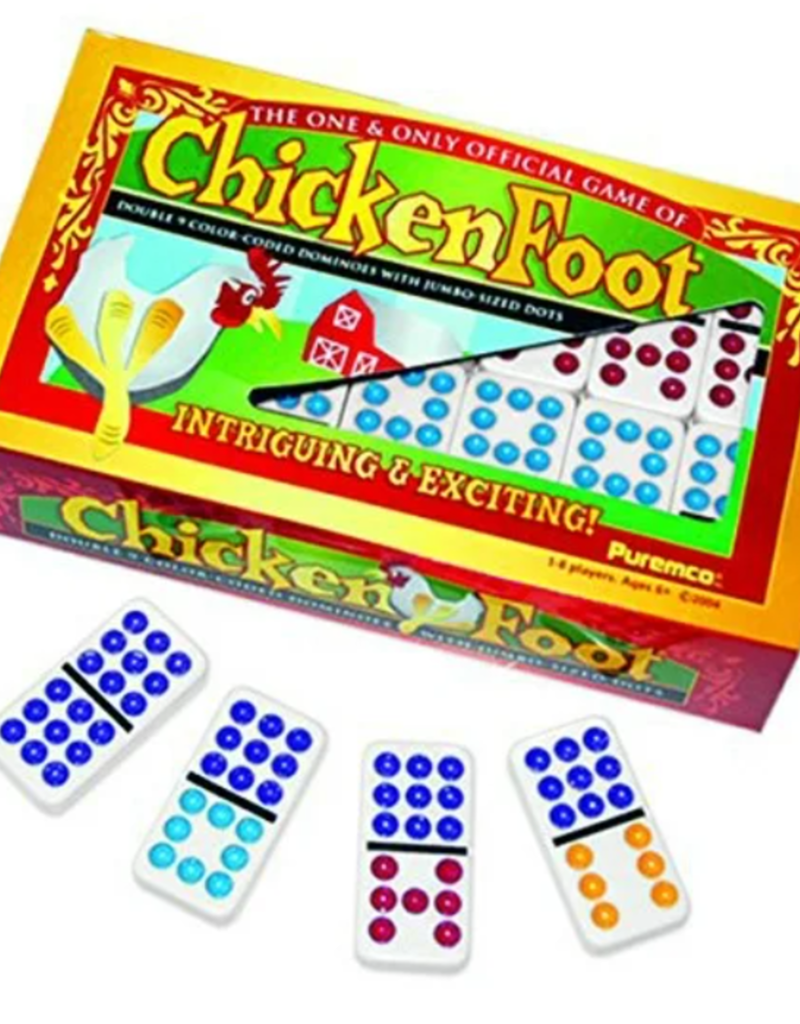University Games CHICKENFOOT - DOUBLE 9 - COLOR DOT -DOMINOES