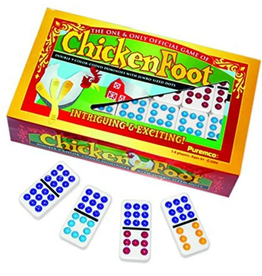 University Games CHICKENFOOT - DOUBLE 9 - COLOR DOT -DOMINOES