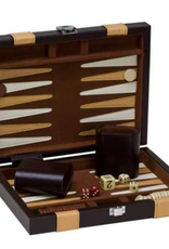 CHH Games BACKGAMMON - 9"  BROWN/TAN LEATHERETTE EXT w/ BR&IV PTS (EA)