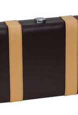 CHH Games BACKGAMMON - 9"  BROWN/TAN LEATHERETTE EXT w/ BR&IV PTS (EA)