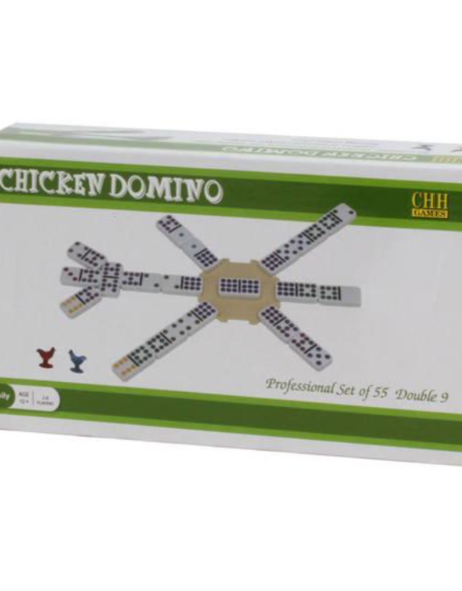 CHH Games DOMINOES - CHICKEN-  DBL 9  'COLOR DOT'  ( 55 Tiles + Hub + 2 Markers ) (EA)