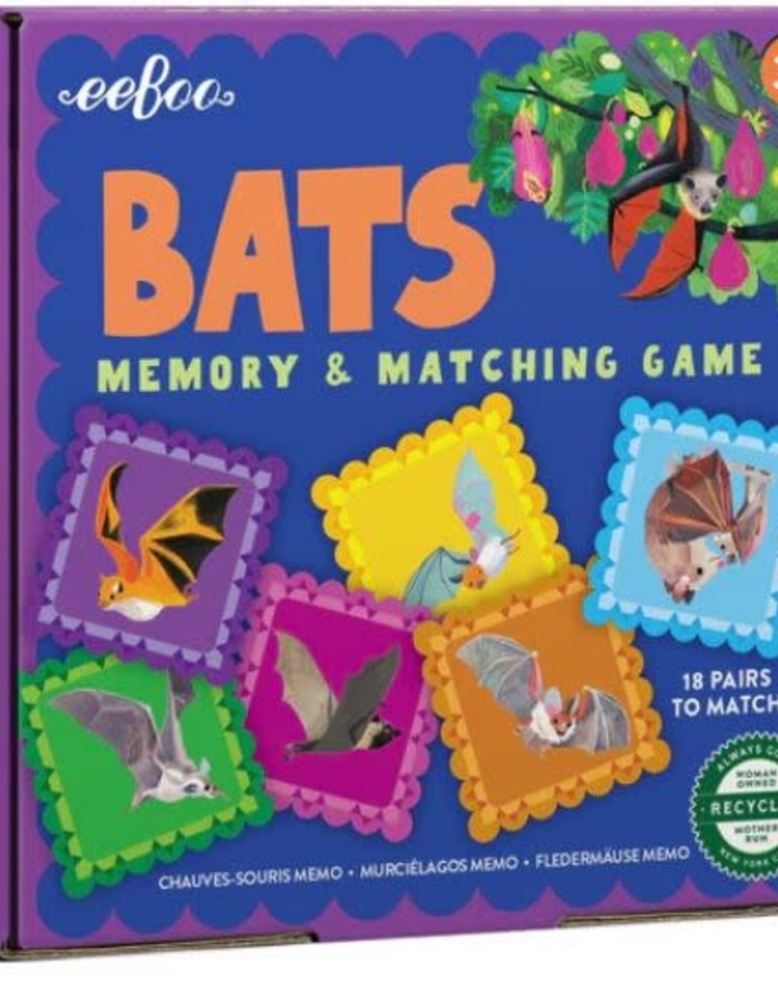 eeBoo Bat Little Square Matching Game