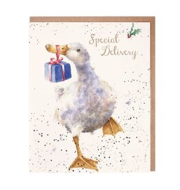 Wrendale Design Special Delivery Single Card (Gold Foiled)