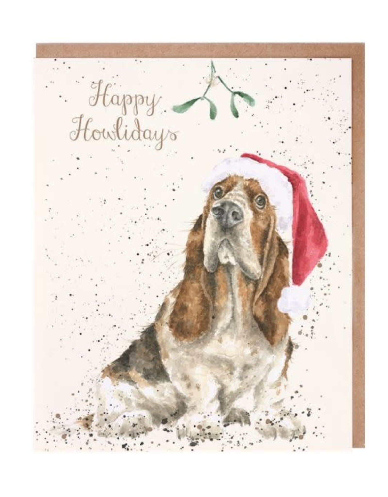 Wrendale Design Mistletoe Single Card (Gold Foiled)