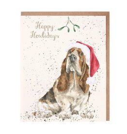 Wrendale Design Mistletoe Single Card (Gold Foiled)