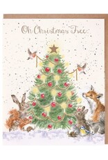 Wrendale Design Oh Christmas Tree Single Card (Gold Foiled)