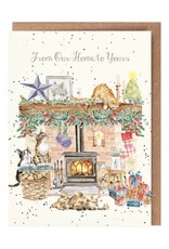 Wrendale Design Card By the Fireside (Gold Foiled)