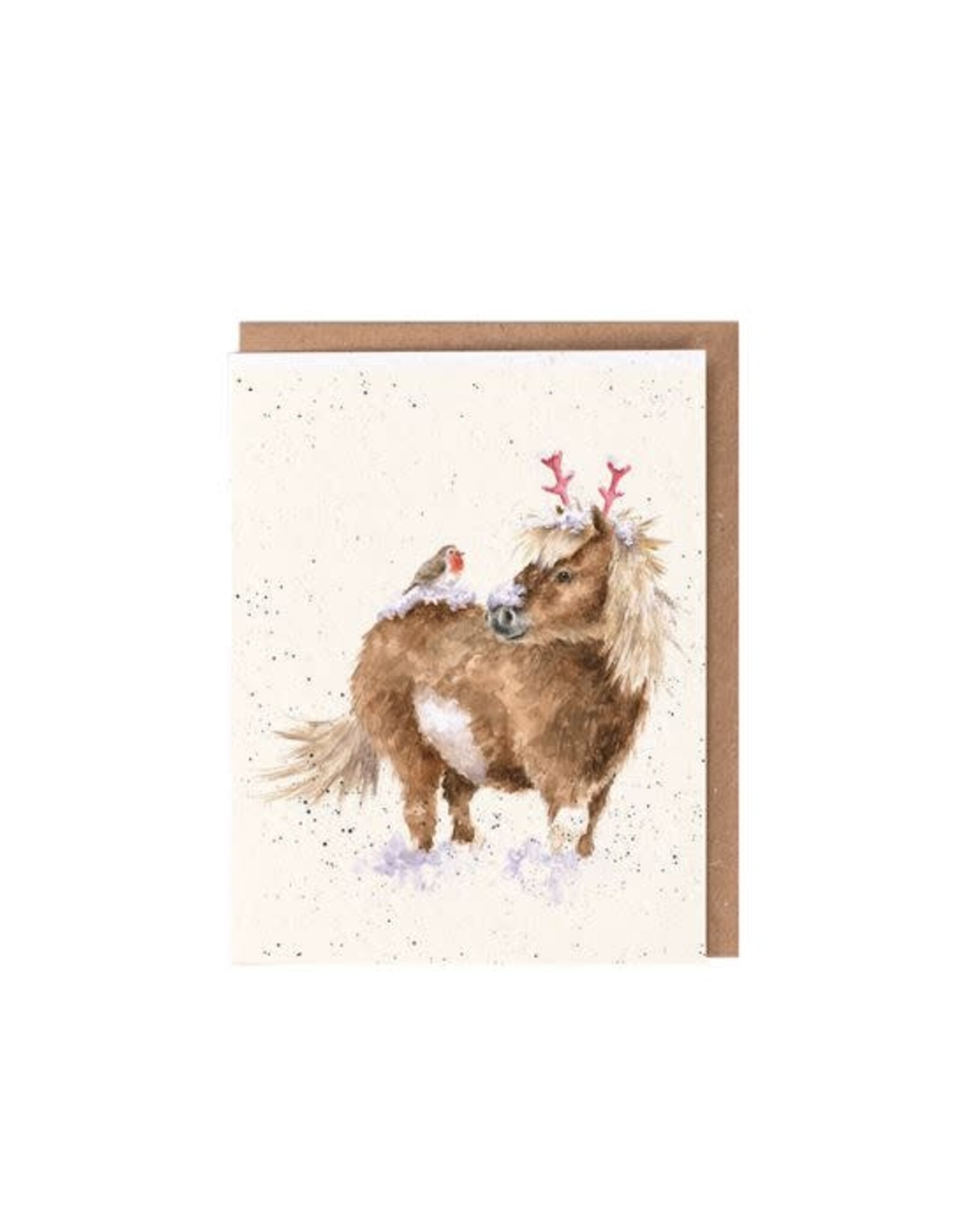 Wrendale Design One Horse Open Sleigh Single Card