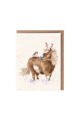 Wrendale Design One Horse Open Sleigh Single Card