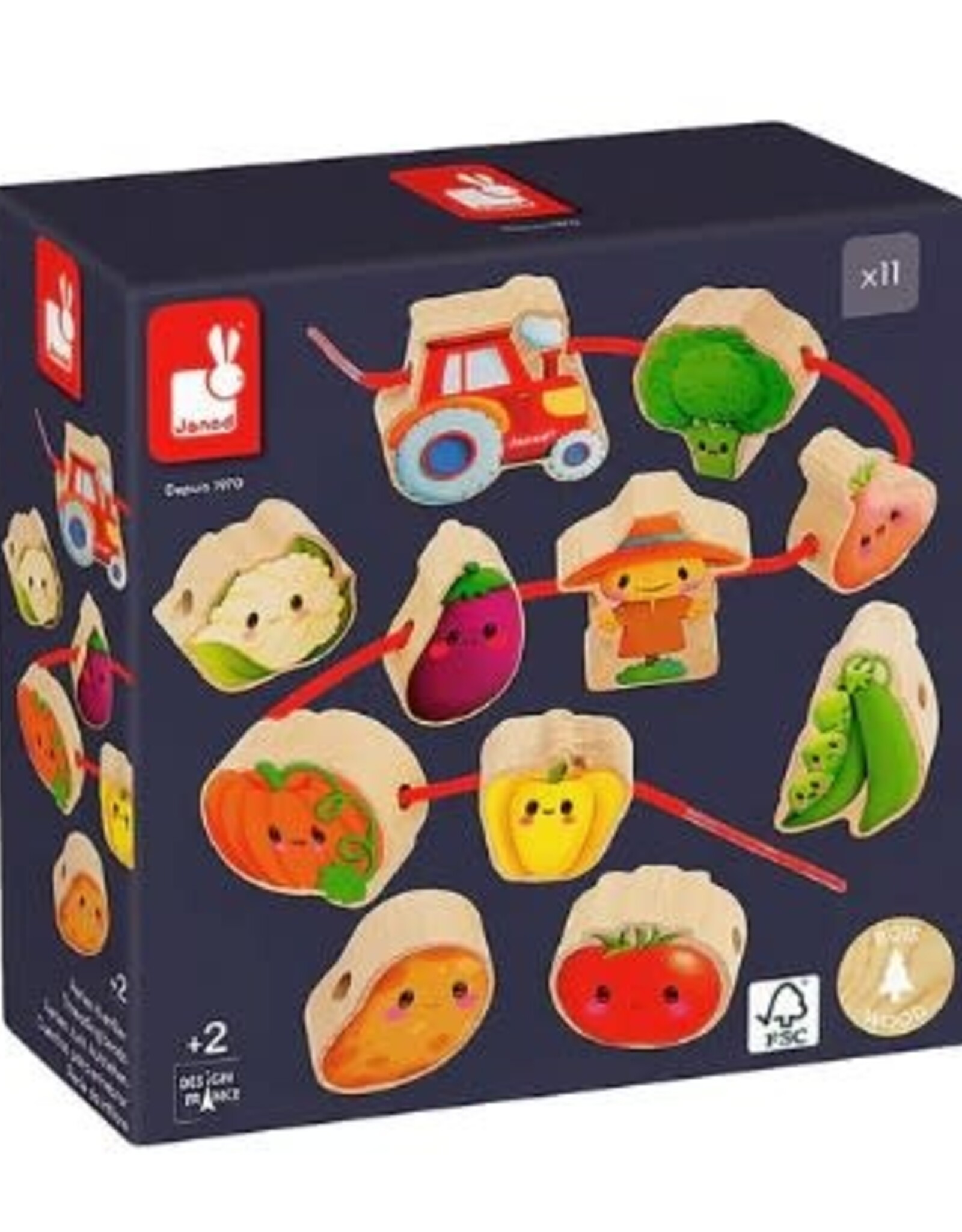 Janod FARM- THREAD-YOUR-OWN VEGETABLES BEADS