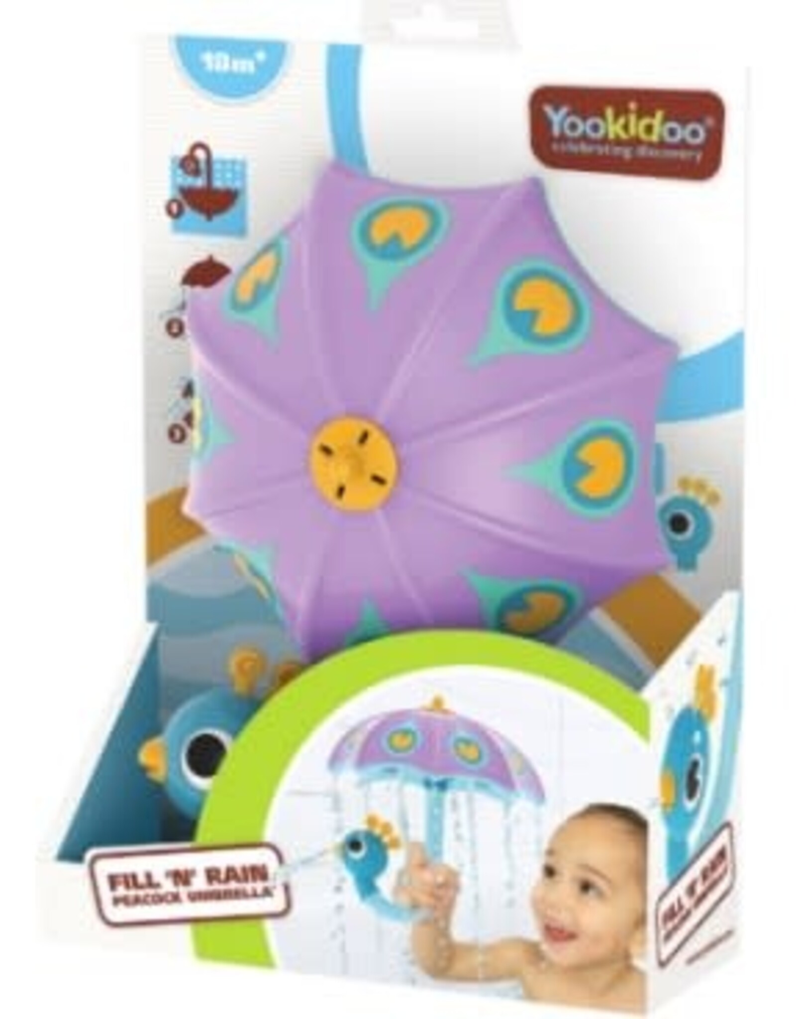 Yookidoo FILL 'N' RAIN PEACOCK UMBRELLA - PURPLE