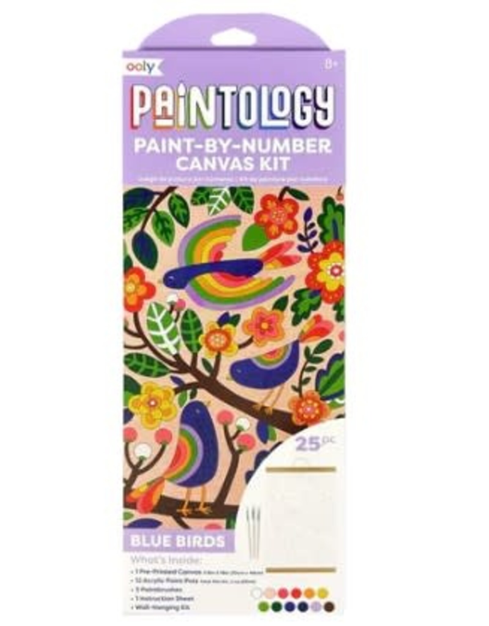 OOLY Paintology Paint By Number Canvas Kit - Blue Birds