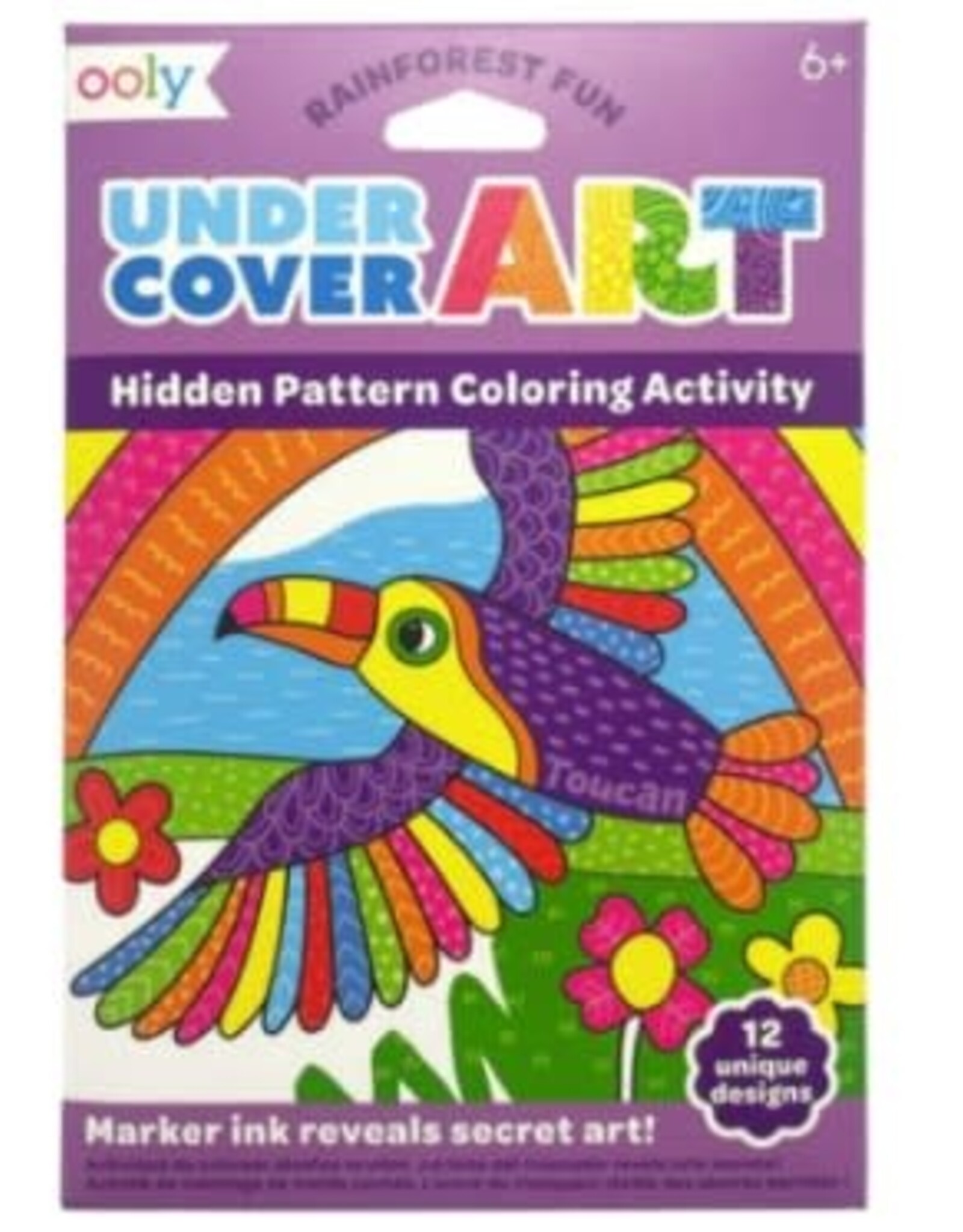 OOLY Undercover Art Hidden Patterns Coloring Activity - Rainforest Fun