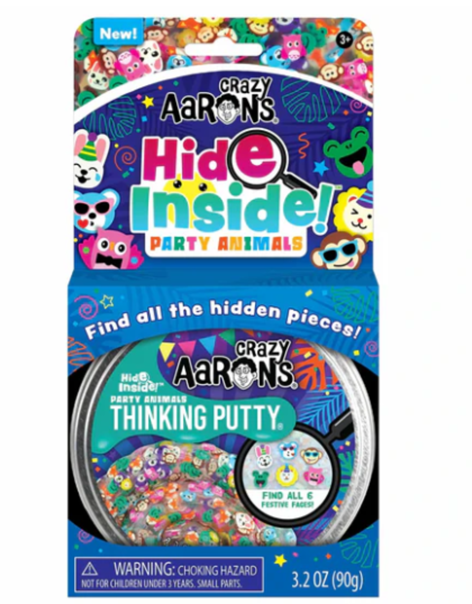 Crazy Aarons's Thinking Putty 4" THINKING PUTTY - PARTY ANIMAL