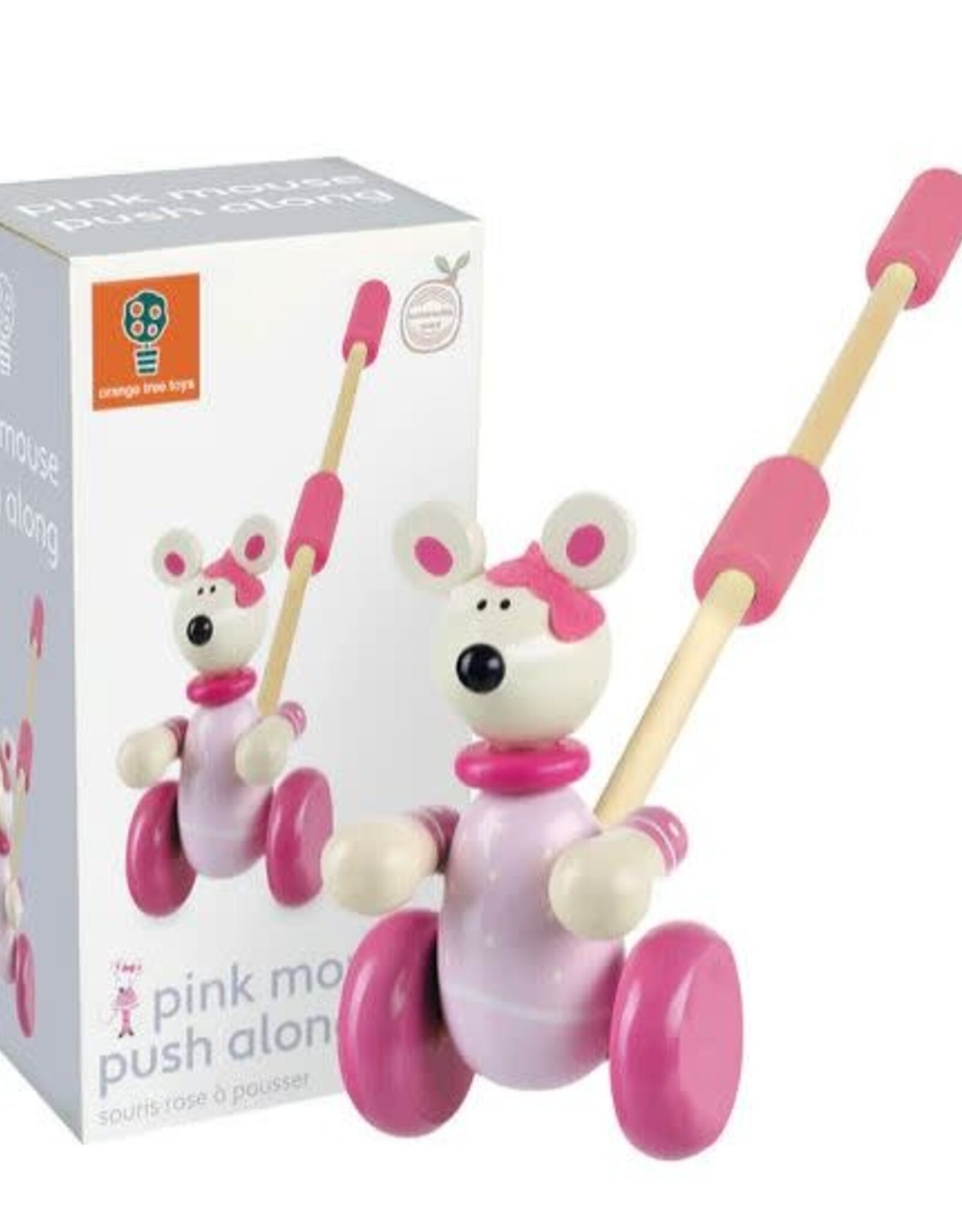 Orange Tree Toys Pink Mouse Boxed Push Along