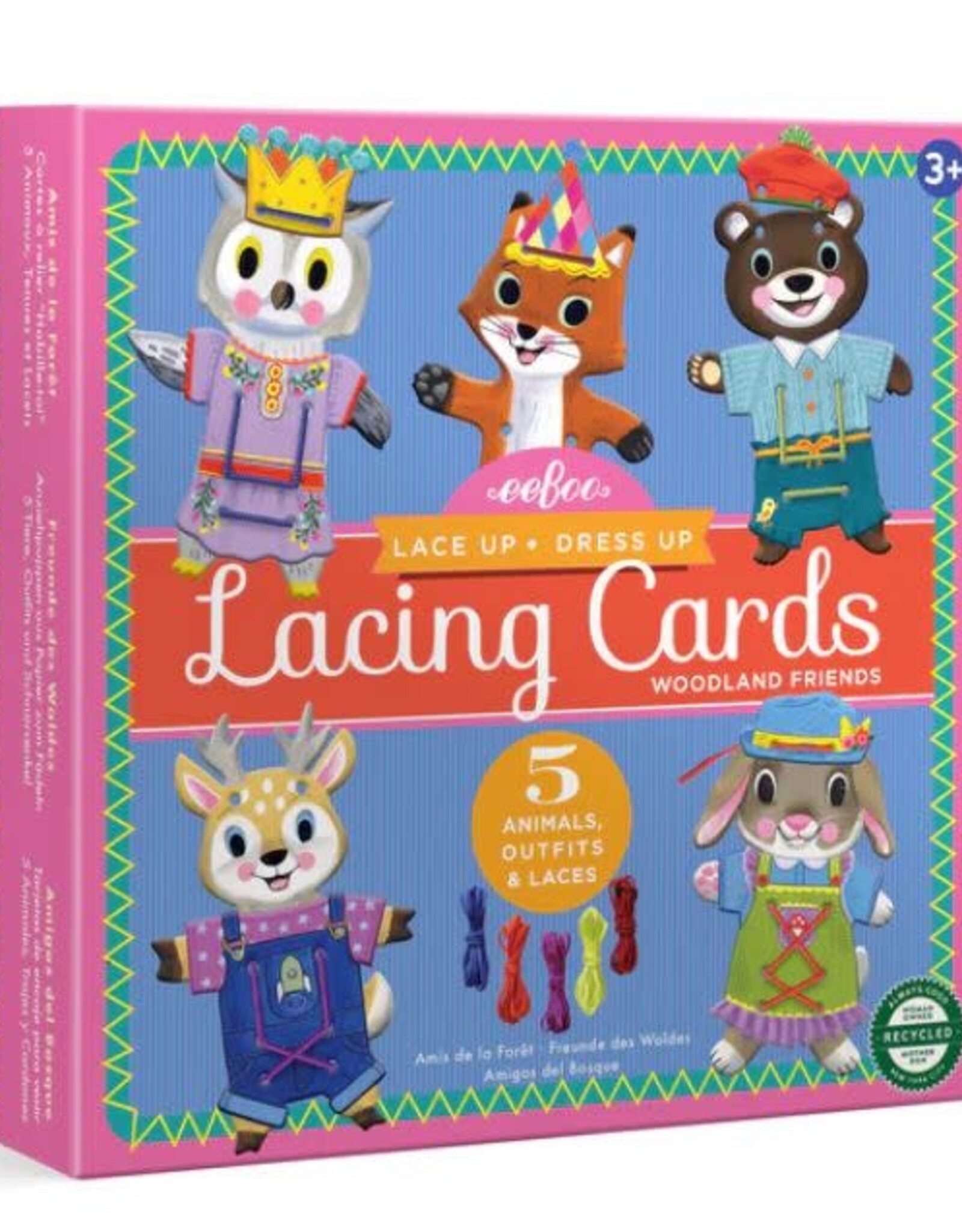 eeBoo WOODLAND FRIENDS LACING CARD