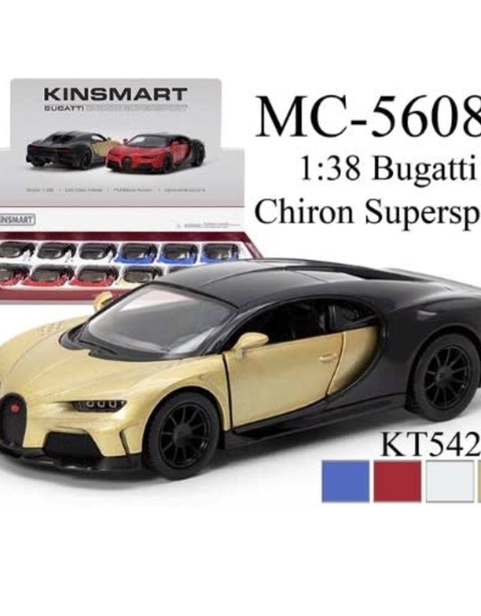 Kinsmart PB Bugatti Chiron Supersport Asst.