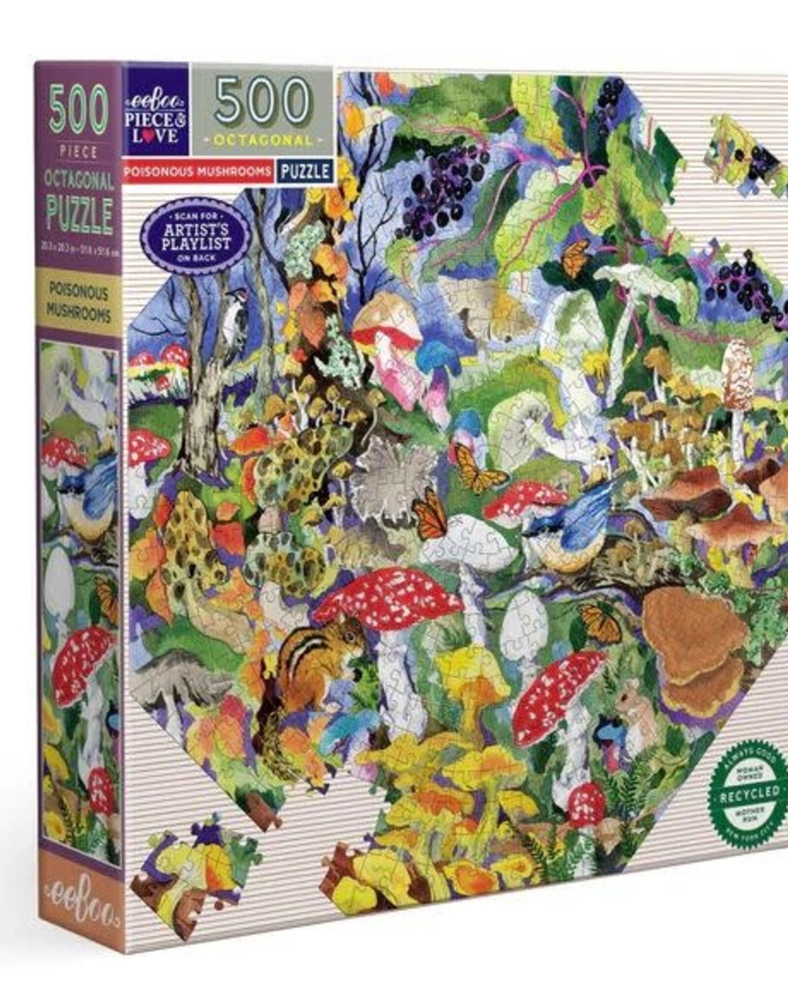 eeBoo Poisonous Mushrooms 500pc Oct