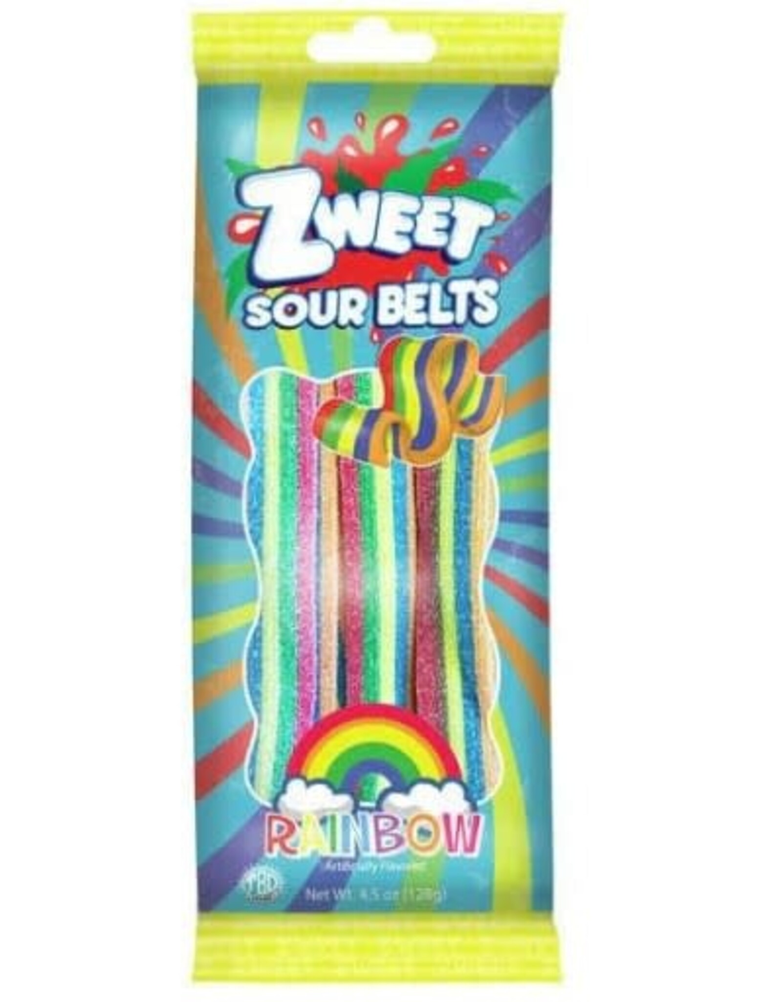 Zweet Zweet Sour Belts Rainbow (Halal & Kosher Certified) 4.5oz